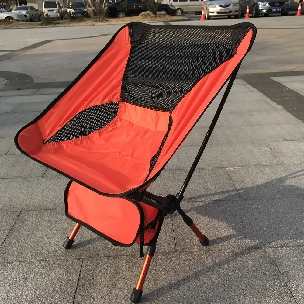 Красный новое поступление Портативный открытый свет Вес кемпинг стул складной стул для рыбалки фестиваль Пикник барбекю пляж с мешком