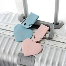 1 шт. креативный кожаный держатель для удостоверения личности в форме сердца, багаж, переносная этикетка, багажная бирка, аксессуары для путешествий