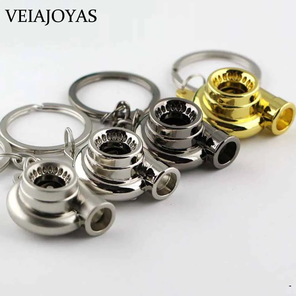 

10pcs/lot Turbo Keychains Sleeve Bearing Spinning Auto Part Model Turbine Turbocharger Key Chain Car Keyring Multiple Wholesale