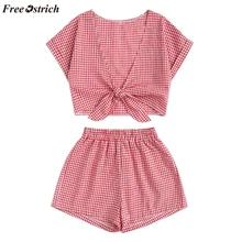 OSTRICH летний модный женский удобный костюм для отдыха на пляже с коротким рукавом и принтом Шорты Горячая Распродажа