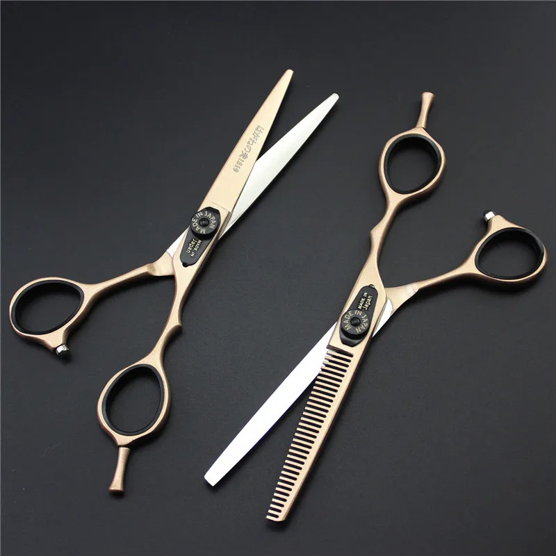 Новое поступление буквы Титан 6,0 дюймов Высокое качество Парикмахерские ножницы Япония 440c косметика для волос Лидер продаж Волосы Ножницы
