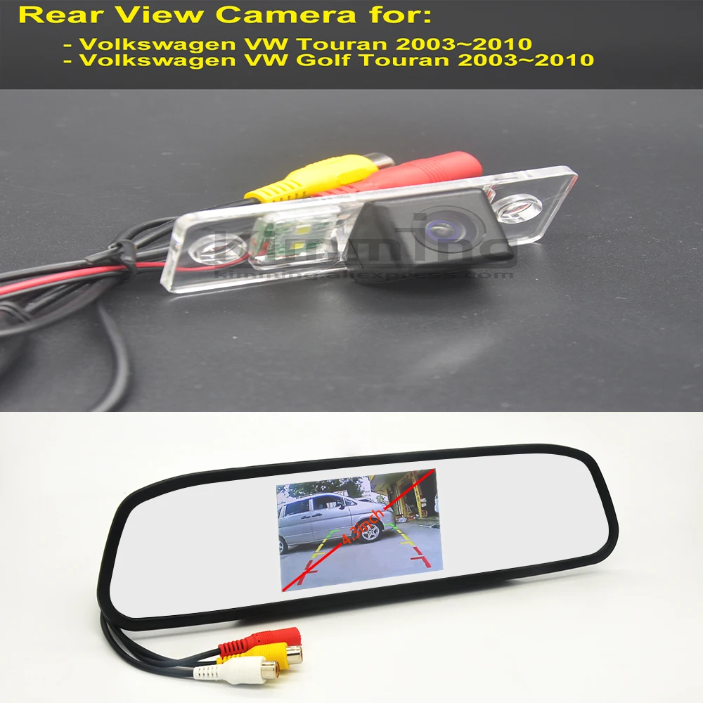 

Car Rear View Camera for Volkswagen VW Golf Touran 2003 2004 2005 2006 2007 2008 2009 2010 Wireless Reversing Mirror kit Display