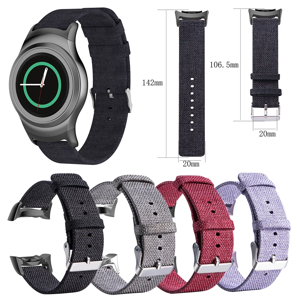 Пряжка нейлоновый холщовый ремешок для часов Ремешки на запястье для samsung Шестерни S2 SM-R720/SM-R730 Smart Watch универсальная челнока 8,6