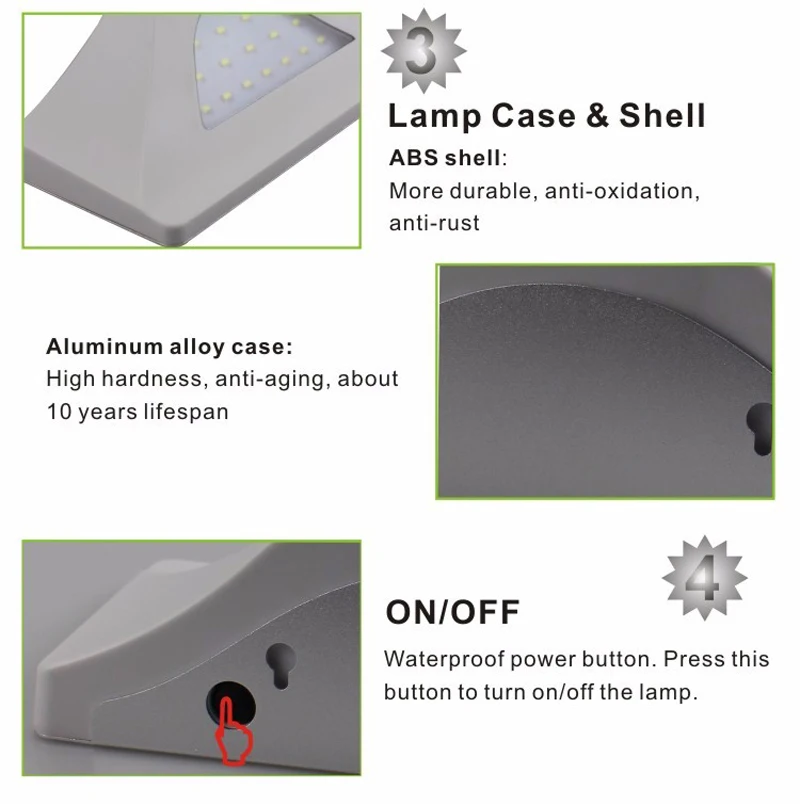 Led Solar Light Outdoor Lighting 16LED Wireless Motion Sensor Light Solar Powered Lamp Security Wall Night Light for Garden IP65 (5)