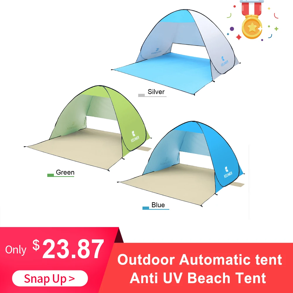 في الهواء الطلق التلقائي الفورية اقامة المحمولة خيمة للشاطئ مكافحة الأشعة فوق البنفسجية المأوى الشمس الظل المظلة التخييم الصيد التنزه السف...