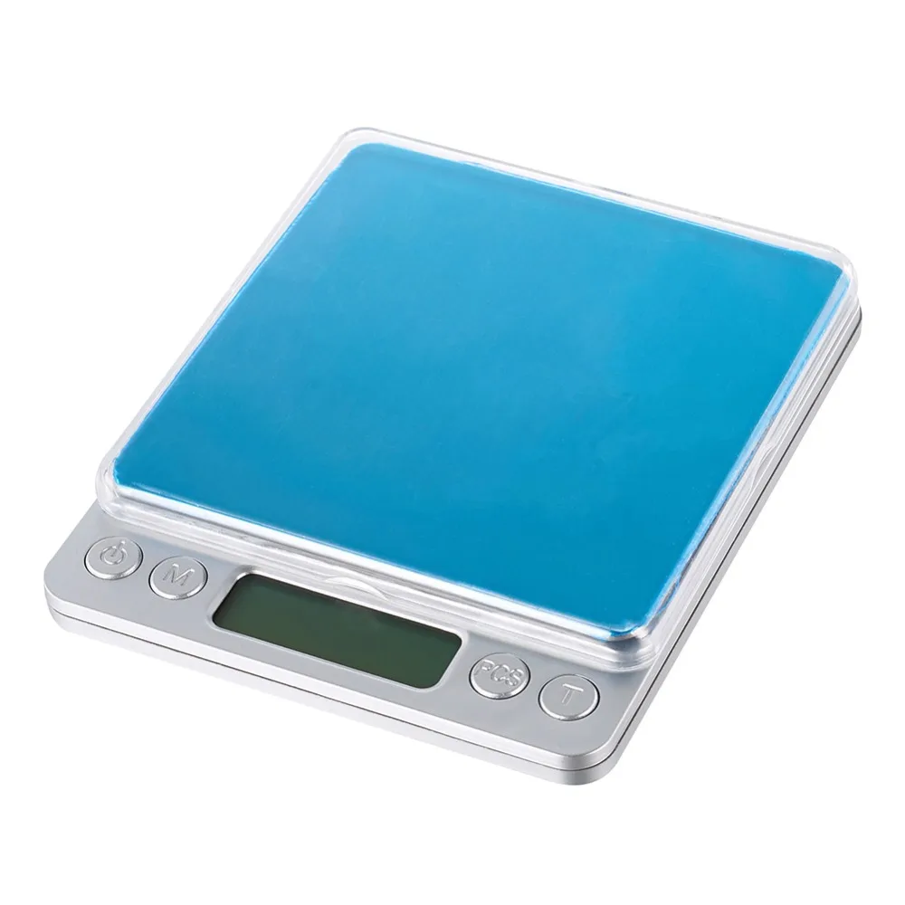 

500gx0.01g Stainless Steel Mini Electronic Digital Pocket Scale Rectangle Jewelry Measuring Tools with Plastic Tray 128x106x19mm
