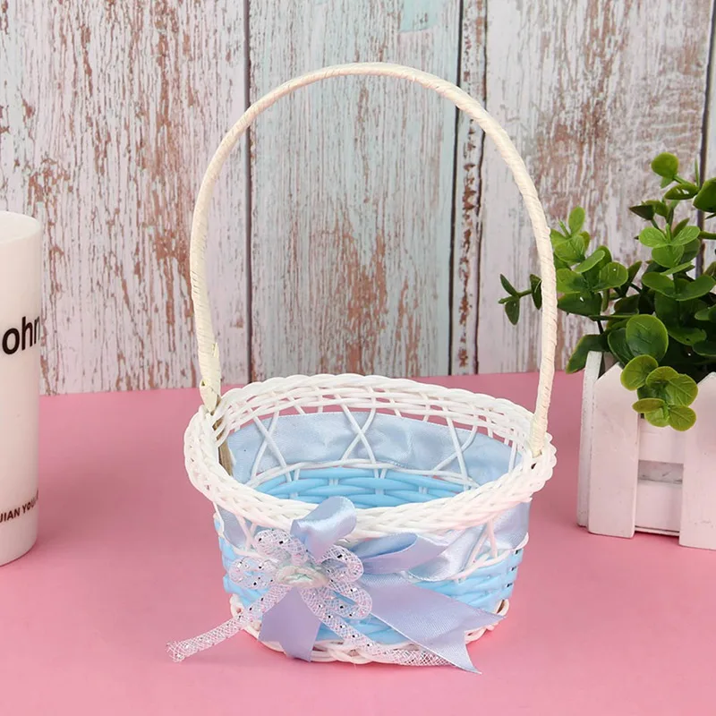 Mini Plastic Weaving Basket craft decor Simulate Fruit Rattan Storage Box For Cosmetics Tea Picnic Basket Organizer Handiwork