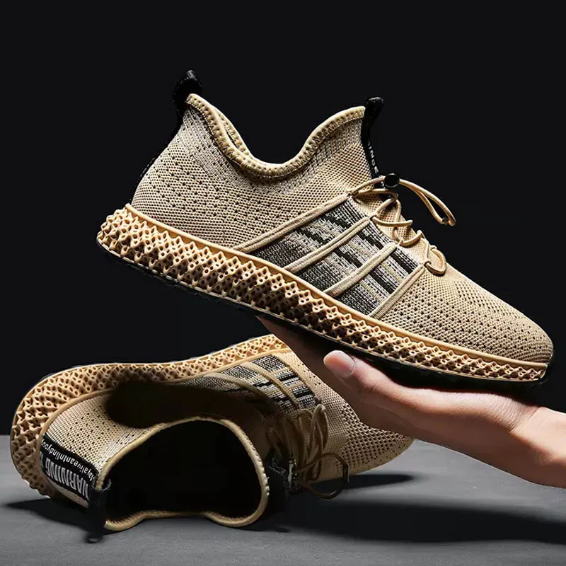 

Spring 2019 Men's Running Shoes Fly line of Knitting Sport Shoes Man Brand Casual Fashion Walking Breathable Sneakers For Male