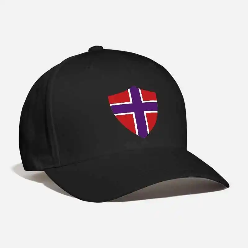 

Norway Flag Design Customized Embroidered coat of arms Badge Bergen Oslo Noreg Europe Norge Unisex Fashion Curved Baseball Cap