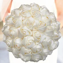 AYiCuthia 1 шт простой Крем Кот Шелковые Свадебные букеты Искусственные цветы невесты/невесты букет украшения индивидуальные S54