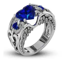 Choucong классический Модные украшения Новое поступление 925 серебро синий AAA кубический цирконий сердце Форма сверкающими Для женщин крыло