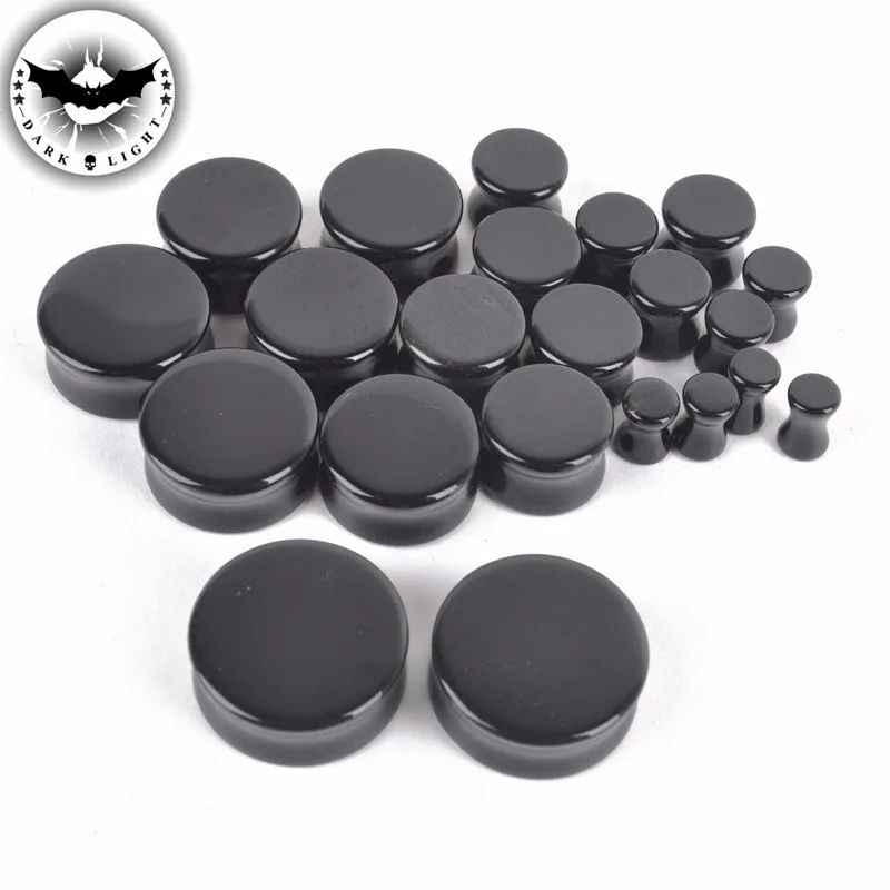 

1Pair Obsidisn Natural Stone Ear Tunnel Plugs and Gauges Flesh Body Piercing jewelry Ear Reamer Expander Stretching 6mm-25mm