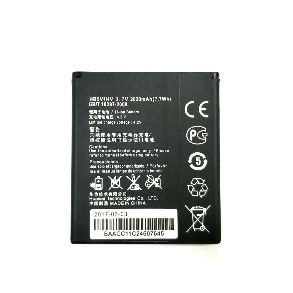 

100% New High Quality HB5V1HV HB5V1 2020mAh Battery For Huawei Honor Bee Y541 Y5C Y541-U02 y560-U02 4.5 inch Batteries