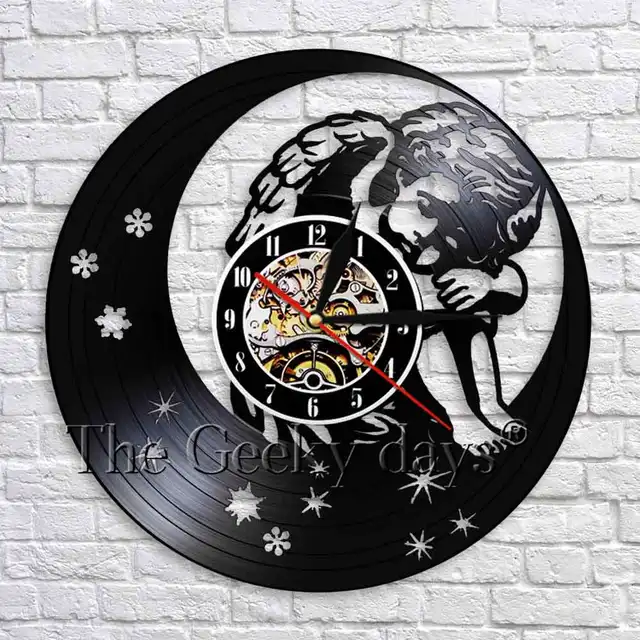 Aliexpress 1piece Sleeping Angle Wall Clock Nursery 1piece Sleeping Angle Wall Clock Nursery Decor For Kids Room Make From Vinyl Record