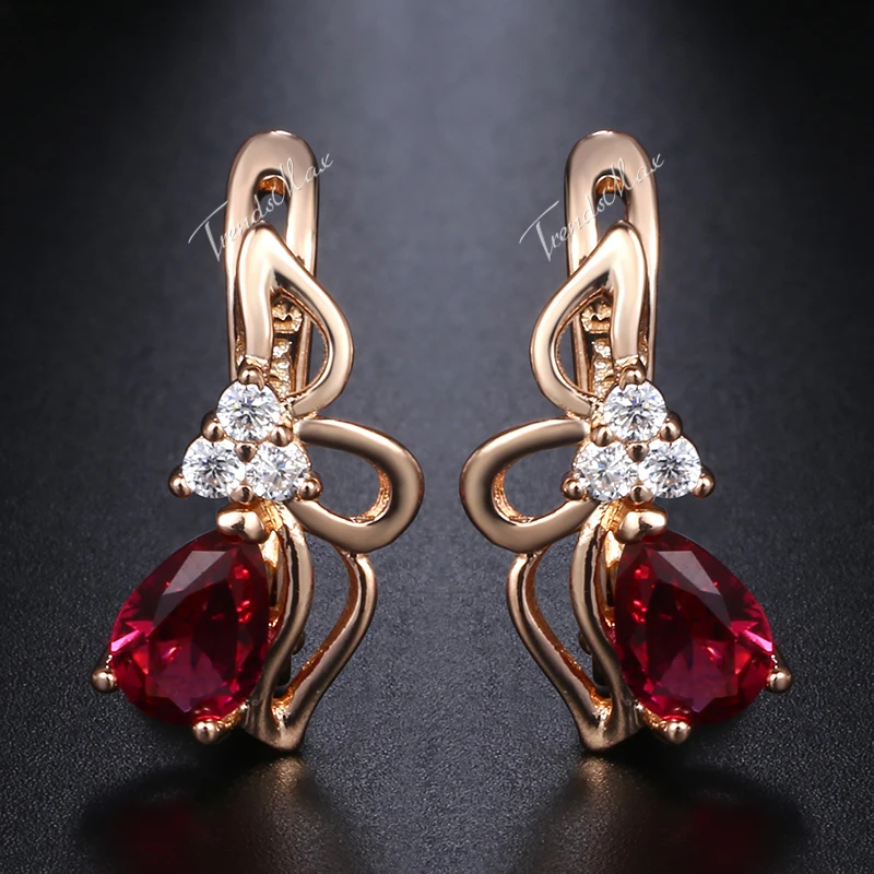 

Pink Stone Flower Stud Earrings For Women Iced Out CZ 585 Rose Gold Womens Earrings Gifts Woman Jewelry 2018 Dropshipping HGE160