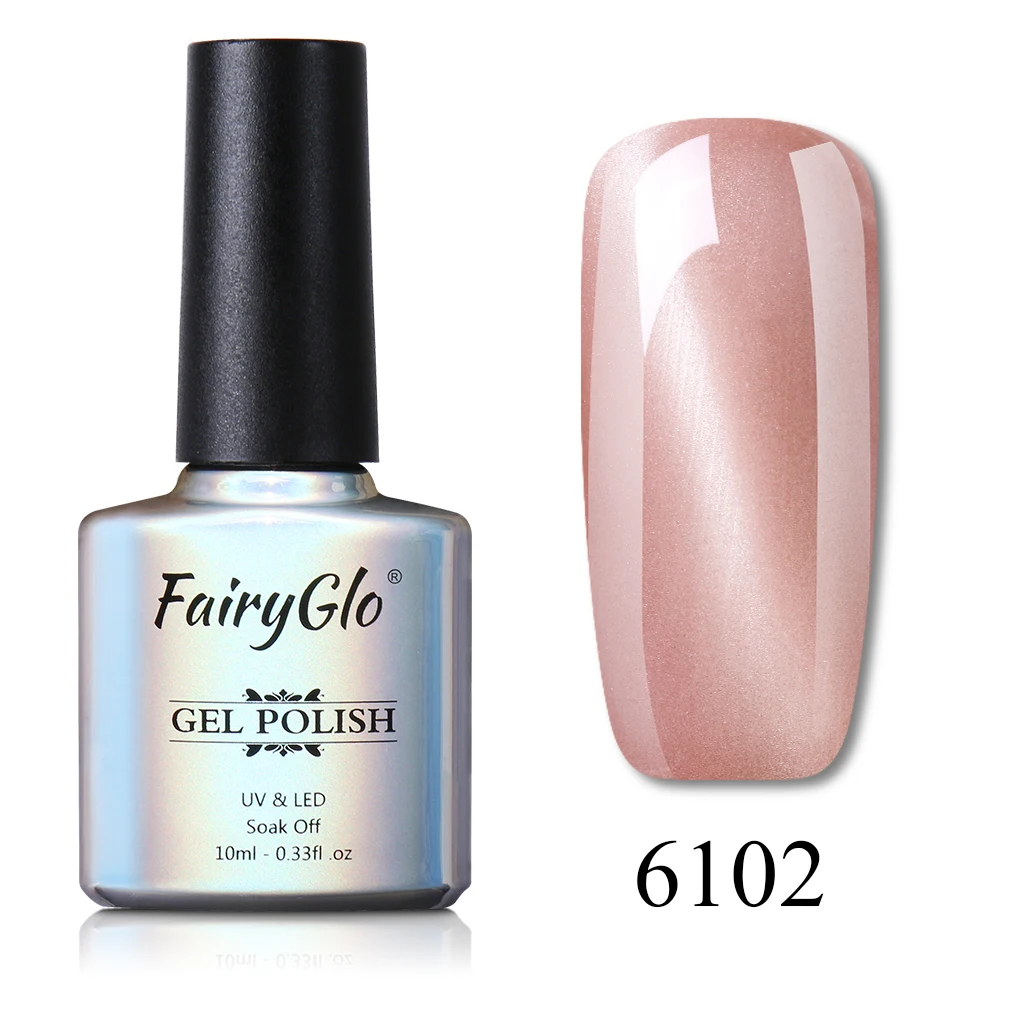 FairyGlo 10 мл УФ-лак для ногтей кошачий глаз Nai Гель-лак Nagellak дизайн ногтей штамповка краски Лак для ногтей Vernis a Ongle магнитный лак - Цвет: 6102