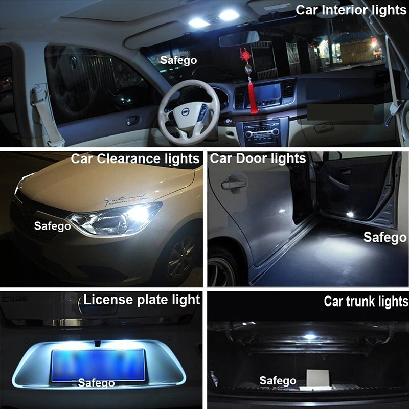 1 шт. T10 Светодиодные лампы w5w Автомобильные DRL 3030 12 SMD 194 168 COB габаритные огни для