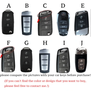 

Leather Car Key Cover Case Fit For VW Polo Golf 4 5 6 7 Passat B6 B5 T5 Key Cover With Keychain Key Portect