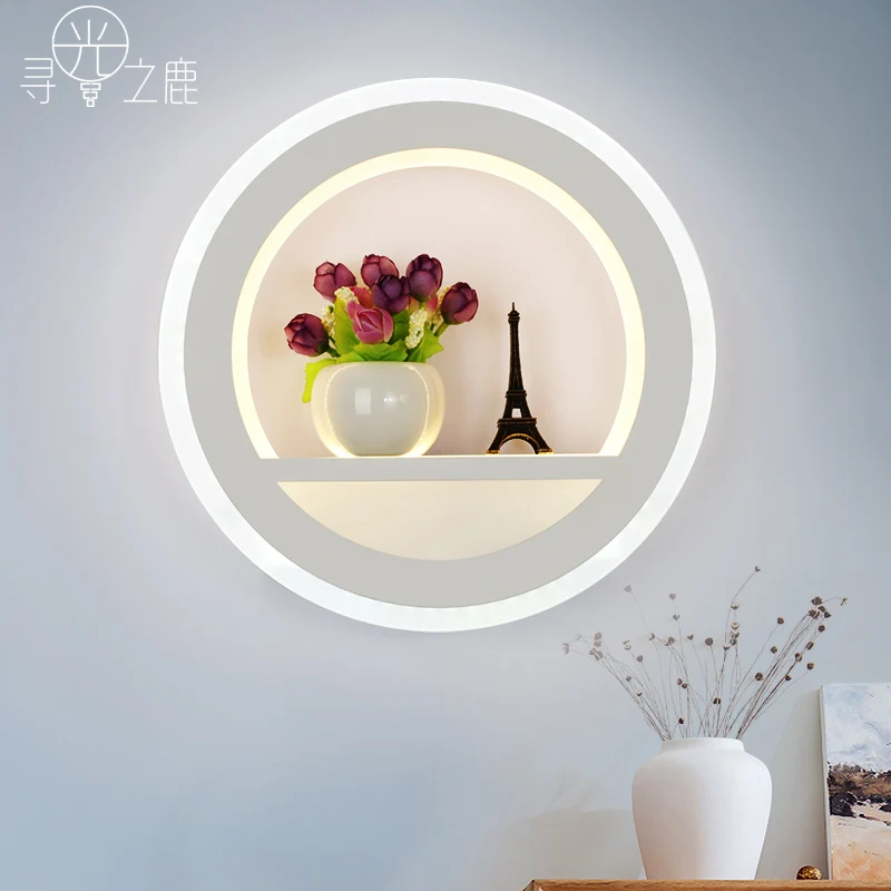 

Modern minimalist acrylic LED light background of American country style bedroom bedside lamp wall lamp