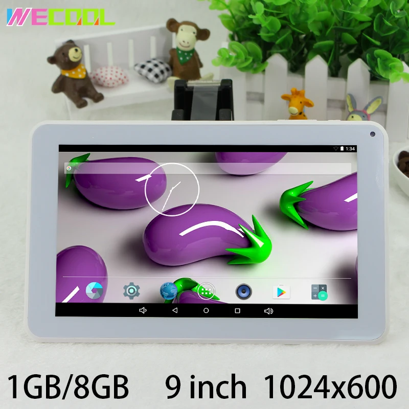 Wecool 9 дюймов Планшеты ПК с 4 ядра ОС Android 5.1 1 ГБ памяти 8 хранения 1024x600 HD reslution