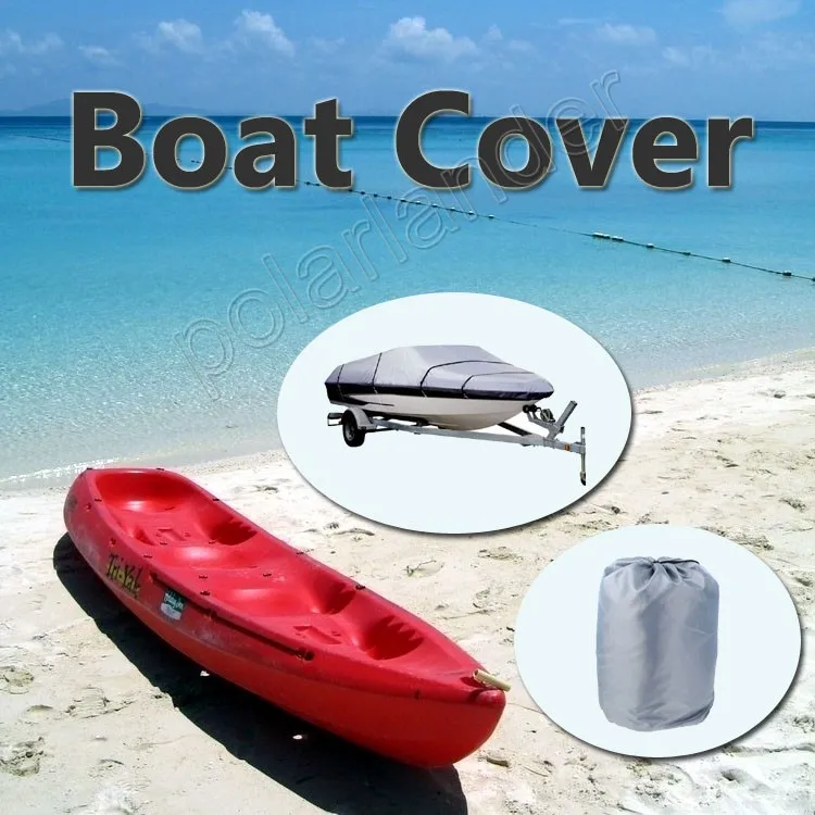 Крышка лодки 210D Оксфорд V-Hull Speedboat Cover 17-19ft высокое качество с защитой от ультрафиолета солнцезащитный водонепроницаемый серый 125 дюймов крышка