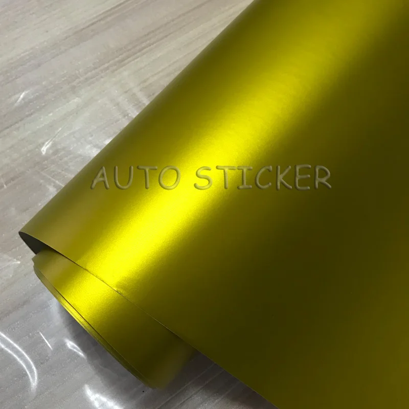 golden matte metallic car wraps car sticker 6
