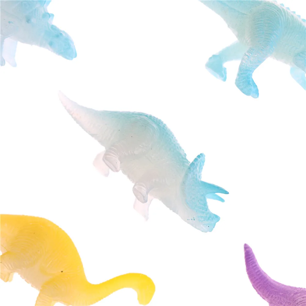 10Pcs Mixed Style Mini Luminous Dinosaur Toy Jurassic Noctilucent Dinosaur Model Toys Kids Glow In The Dark Dinosaurs Best Gift