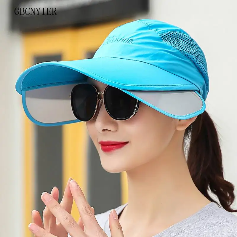 

GBCNYIER Big Proteciton Visor Long Extend Brim Anti-Uv Women Sun Hat Summer Sunscreen Female Sunbonnet Thin Cootn Quick Dry