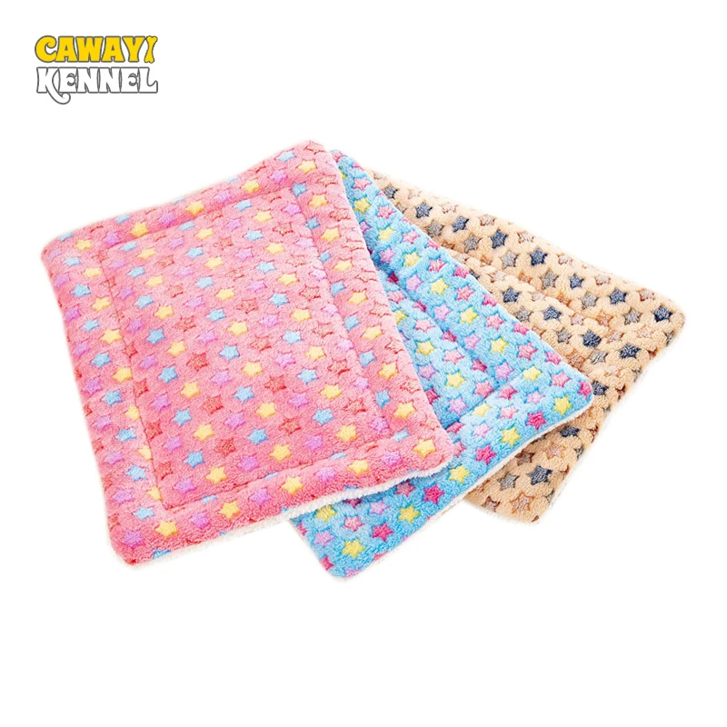 

CAWAYI KENNEL Dog Cat Rest Blanket Foldable Pet Cushion Dog Cat Bed Coral Cashmere Soft Warm Sleep Mat Sweet Dream Bed D1056