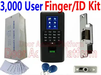 

3,000 user fingerprint bio 2.4"TFT LCD Color Screen Access controller,Door Control Electrical Strike Lock rfid power EM ID card