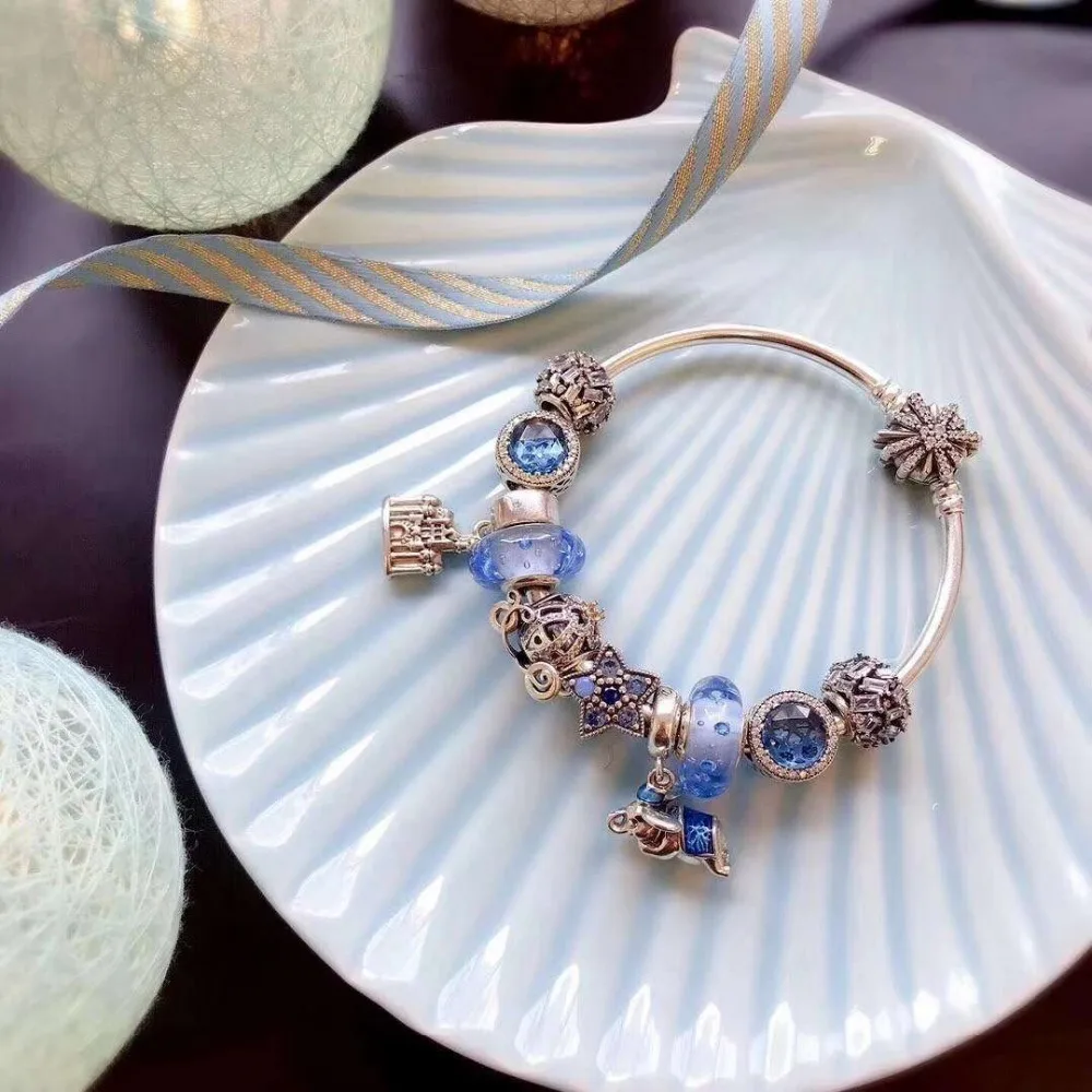 

Kristie Original High Quality 1:1 Blue Star Beads Castle Pumpkin Car Bracelet Ping Maker Attacked Free Stamps