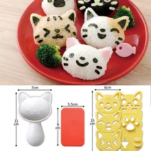 3 шт. милой улыбкой кошка суши нори рис формы декора Резак Bento Чайник Сэндвич DIY инструмента