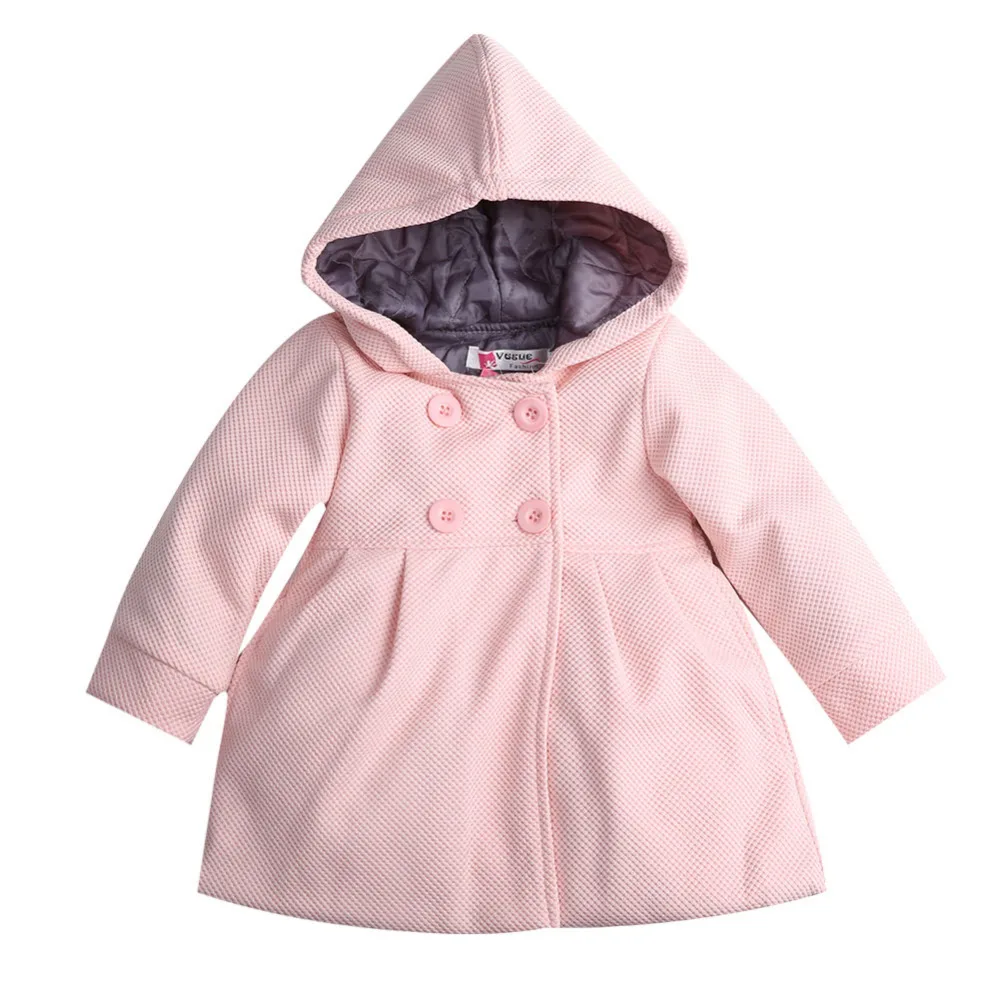 Пальто для маленьких девочек г. Новые зимние детские куртки с капюшоном для девочек, хлопковая верхняя одежда для малышей, пальто для девочек Милая одежда для детей hsp081