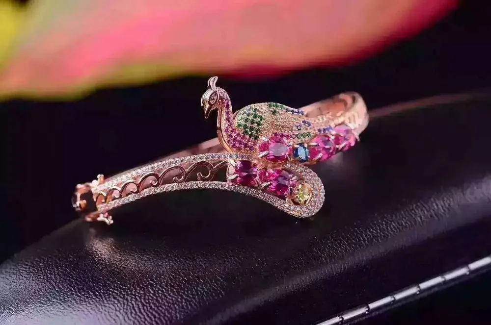 Bracelets en topaze rose naturelle Bracelet en pierres précieuses naturelles 925 en argent sterling