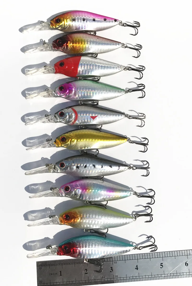 

10Piece Hot Selling FishingMinnow Charm Hard Bait 13g 11 cm 0.5-1.5 m Diving Depth For Intensive Surface Laser Lures Long Langu