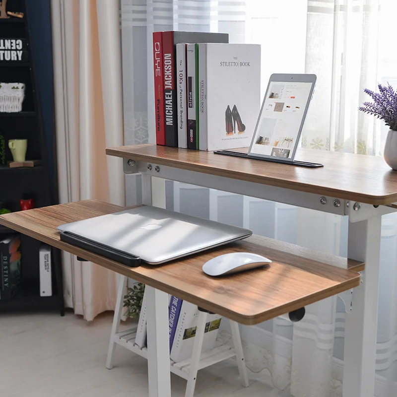height adjustable sit stand desk with heavy duty steel frame office