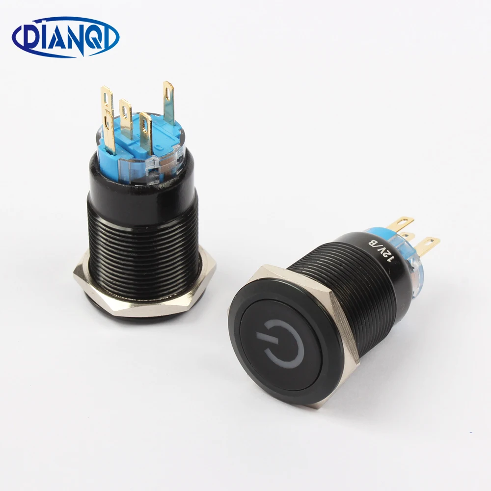 19mm Metal Alumina black press button Led power mark lamp button latching control switch self-lock PushButton Switch 19DY.S.BK 19mm Metal Alumina black press button Led power mark lamp button latching control switch self-lock PushButton Switch 19DY.S.BK