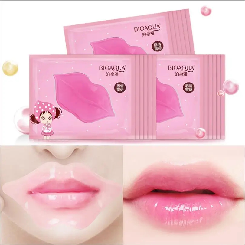 

50pcs BIOAQUA Crystal Collagen Lip Mask Skin Care Moisture Essence Lip Care Pads Anti Ageing Wrinkle Patch Pad Gel For Make