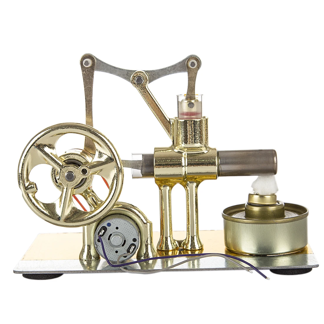 Excellent Performance Single Cylinder Balance Stirling Engine Model Science Experiment Kit With All-metal Base Long Time Running