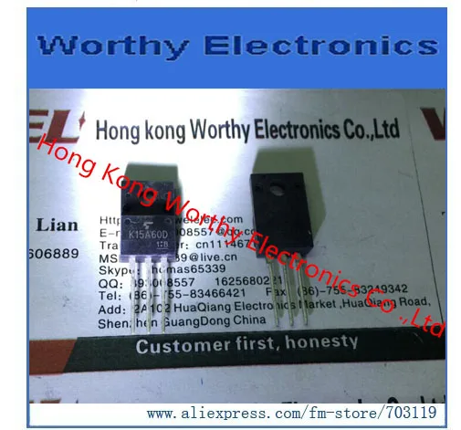 

Free shipping 10PCS/LOT MOSFET N-CH 600V 15A TO-220SIS K15A60D