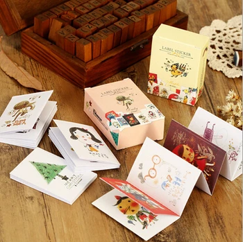 

Vintage Match box Happy Animal series paper Label sticker Decoration sealing label/ No.0264