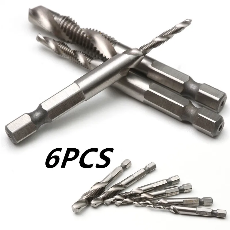 ZENHOSIT Metric 6pcs High Speed Steel 4341 Drill Tap Bit Countersink