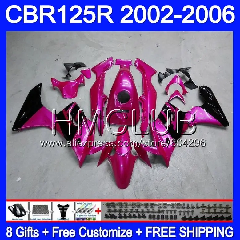 

Body+Tank For HONDA Rose Pink 125CC CBR125RR CBR125R 02 03 04 05 06 75HM.6 CBR-125R CBR 125R 2002 2003 2004 2005 2006 Fairing