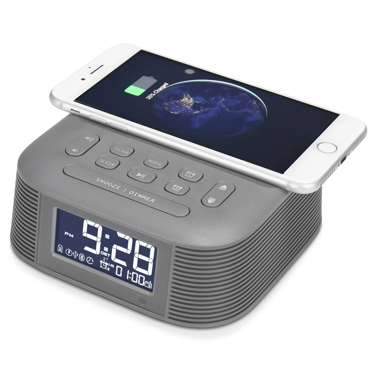 InstaBox Dawnlight D10 беспроводной зарядный Будильник 10 Вт FM радио с двойным Bluetooth