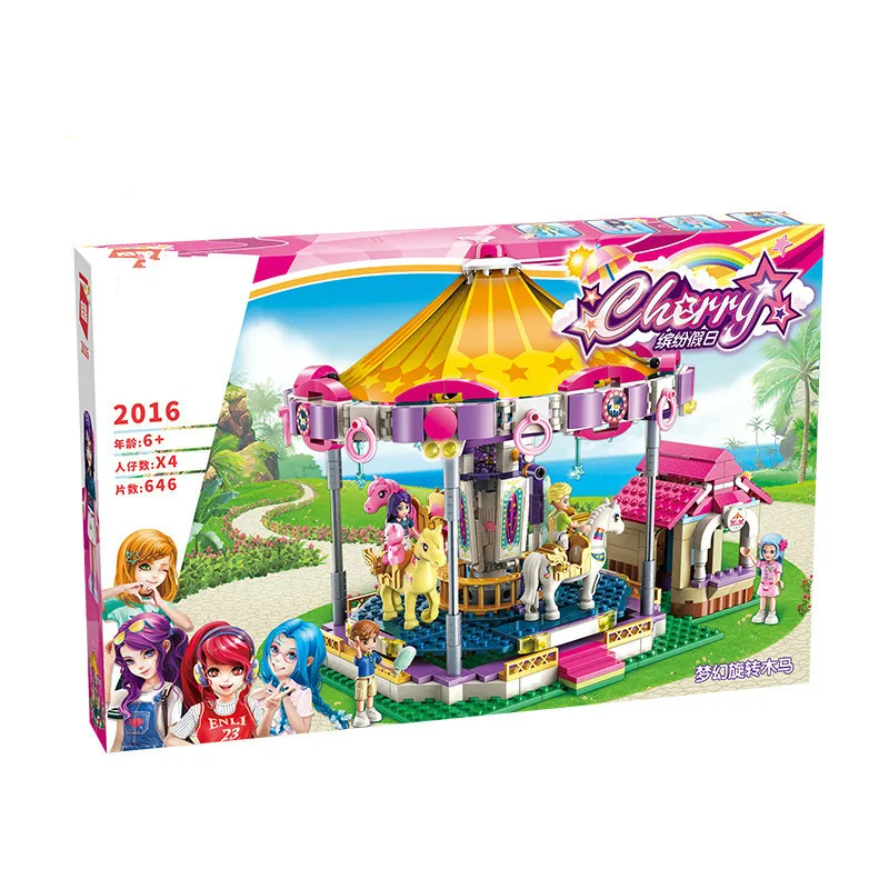 ENLIGHTEN-Girls-City-Friends-Princess-Fantasy-Carousel-Colorful-Holidays-Building-Blocks-Sets-Kids-Toys-Compatible-Legoings (5)