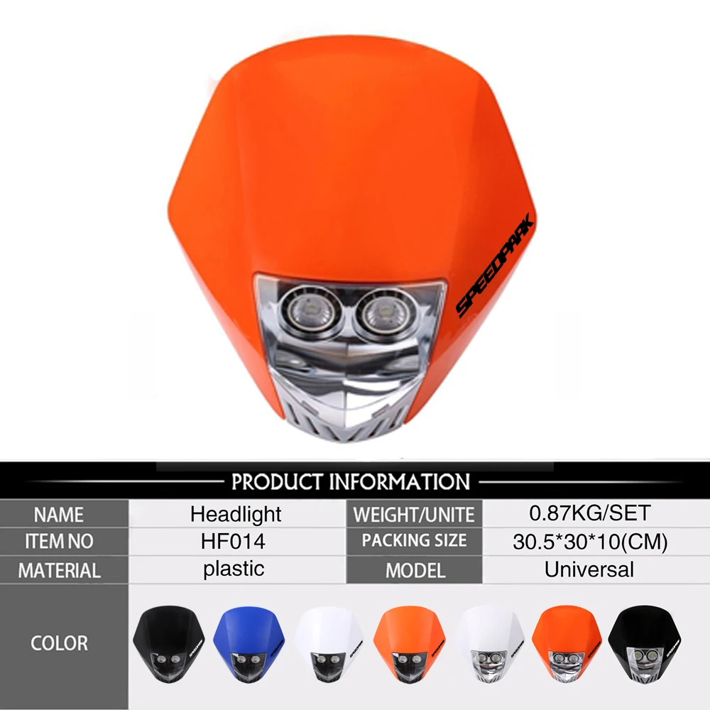 Белый черный оранжевый 8657100001 HMX LED Универсальный Dirtbike/мотоциклетные галогенные