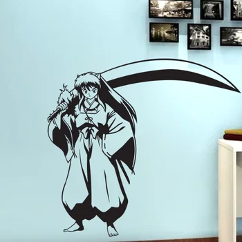 

Inuyasha glass wallpaper wallpaper paste Japan anime cartoon characters small cartoon version of the wall sticker