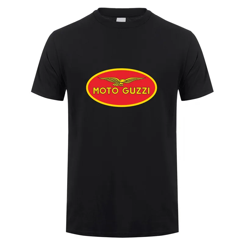Moto Guzzi футболка мужские топы мотоцикл Новая мода короткий рукав футболки Мужская футболка - Цвет: Black