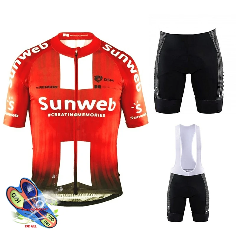 Men's 2019 Pro Tour Team Red Cycling Jersey Set Bicycle Maillot Breathable MTB Quick Dry Bike Clothing Ropa Ciclismo Gel Pad | Спорт и