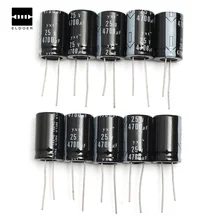 10 шт. 4700 мкФ, алюминиевая крышка, 25В 105C электролитический конденсатор с алюминиевой крышкой, 16x25mm Кабельные наконечники в наборе для Ассорти Комплект